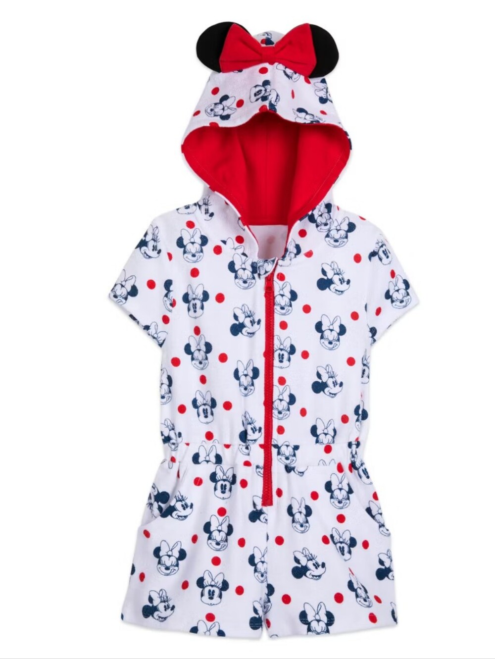 Girls Mini Mouse One Piece With Signature Mini Ears And Bow Hoodie